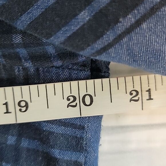 Adam Levine blue plaid button-down shirt Women's Size L - Picture 9 of 10